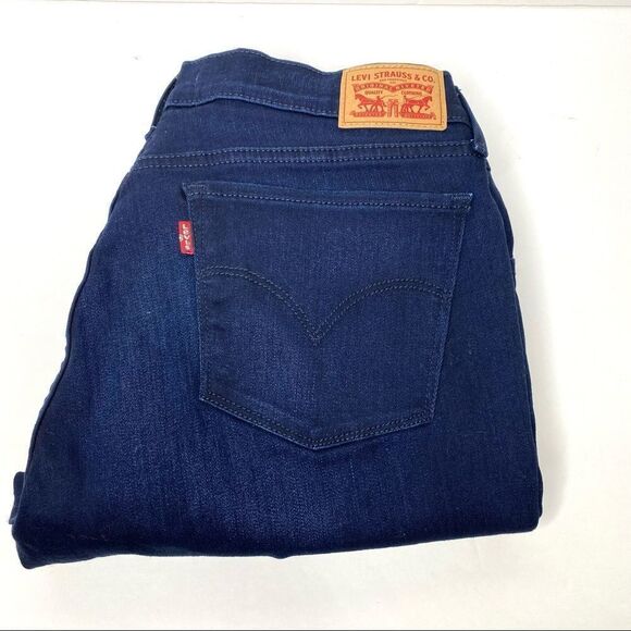 Levi's Denim - Levi's 710 Super Skinny Mid Rise Denim Jeans Dark Wash Cotton Blend Women's 32